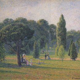 卡米耶·毕沙罗(Camille Pissarro)高清作品:Gardens At Kew, Sunset