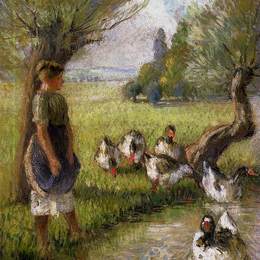 《鹅姑娘》卡米耶·毕沙罗(Camille Pissarro)高清作品欣赏