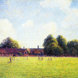 《Hampton Court Green，伦敦》卡米耶·毕沙罗(Camille Pissarro)高清作品欣赏