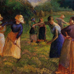 卡米耶·毕沙罗(Camille Pissarro)高清作品:Haymaking in Eragny