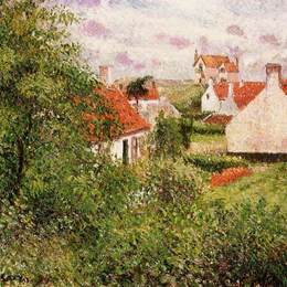 卡米耶·毕沙罗(Camille Pissarro)高清作品:Houses at Knocke, Belgium