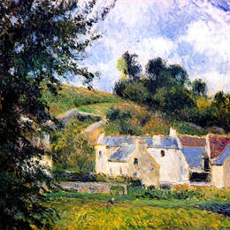 卡米耶·毕沙罗(Camille Pissarro)高清作品:Houses of lHermitage, Pontoise