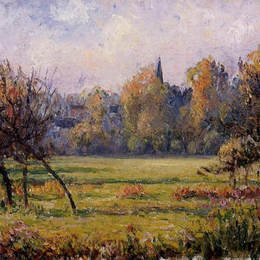 卡米耶·毕沙罗(Camille Pissarro)高清作品:Landscape at Bazincourt