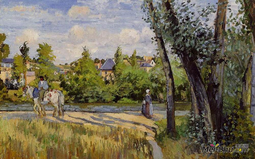 camille pissarro卡米耶·畢沙羅油畫1907《景觀,明亮的陽光,蓬圖瓦茲