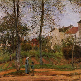 卡米耶·毕沙罗(Camille Pissarro)高清作品:Landscape near Louveciennes 2
