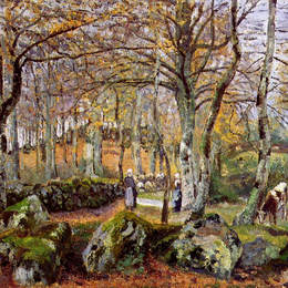 卡米耶·毕沙罗(Camille Pissarro)高清作品:Landscape with Rocks, Montfoucault