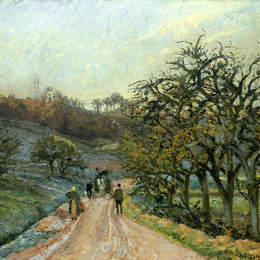 卡米耶·毕沙罗(Camille Pissarro)高清作品:Lane of Apple Trees near Osny, Pontoise