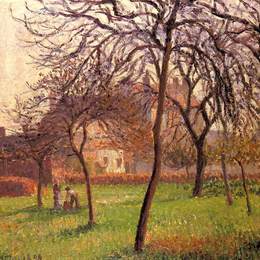 卡米耶·毕沙罗(Camille Pissarro)高清作品:Mother Lucien s Field at Eragny