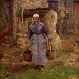 卡米耶·毕沙罗(Camille Pissarro)高清作品:Mother Presle, Montfoucault