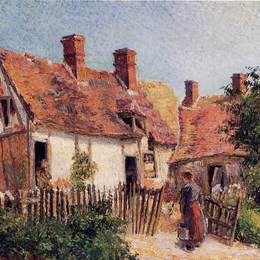 卡米耶·毕沙罗(Camille Pissarro)高清作品:Old Houses at Eragny