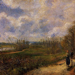 《白菜，蓬图瓦兹的路径》卡米耶·毕沙罗(Camille Pissarro)高清作品欣赏