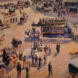 《圣拉扎尔广场》卡米耶·毕沙罗(Camille Pissarro)高清作品欣赏