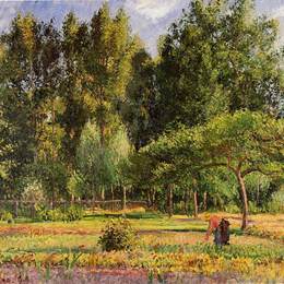 卡米耶·毕沙罗(Camille Pissarro)高清作品:Poplars, Afternoon in Eragny