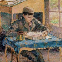 《罗多读书的肖像》卡米耶·毕沙罗(Camille Pissarro)高清作品欣赏