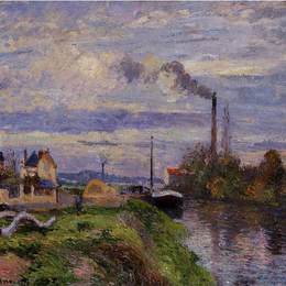 卡米耶·毕沙罗(Camille Pissarro)高清作品:Quai du Pothuis, at Pontoise