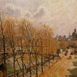 卡米耶·毕沙罗(Camille Pissarro)高清作品:Quai Malaquais, Morning