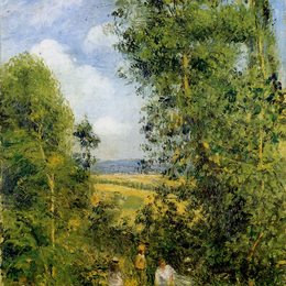 《在树林里休息蓬图瓦兹》卡米耶·毕沙罗(Camille Pissarro)高清作品欣赏