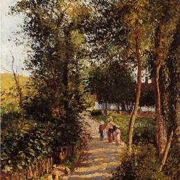 卡米耶·毕沙罗(Camille Pissarro)高清作品:Road to Berneval-le-Petit