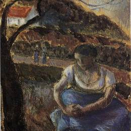 《坐着的农妇》卡米耶·毕沙罗(Camille Pissarro)高清作品欣赏