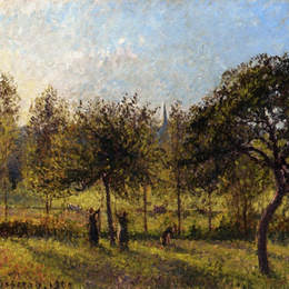 卡米耶·毕沙罗(Camille Pissarro)高清作品:Setting Sun, Autumn in Eragny