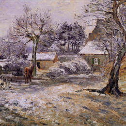 卡米耶·毕沙罗(Camille Pissarro)高清作品:Snow at Montfoucault