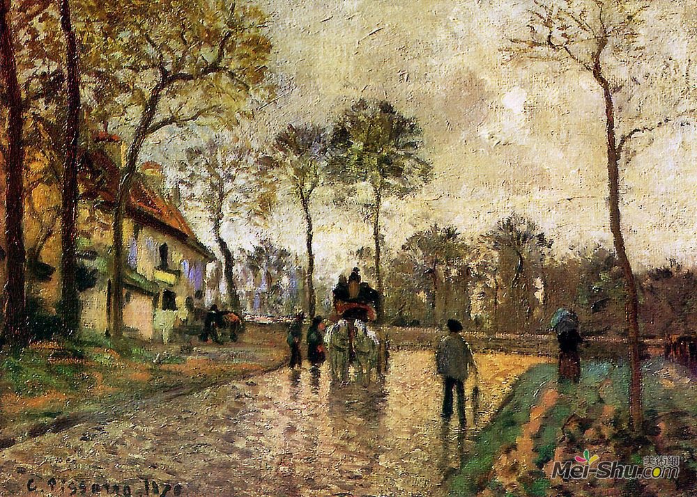 卡米耶畢沙羅camillepissarro高清作品stagecoachtolouveciennes