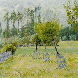 卡米耶·毕沙罗(Camille Pissarro)高清作品:Study of Apple Trees at Eragny