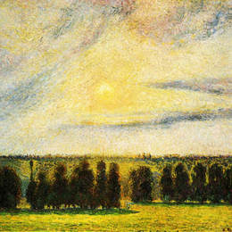 卡米耶·毕沙罗(Camille Pissarro)高清作品:Sunset at Eragny