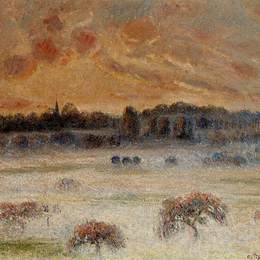 卡米耶·毕沙罗(Camille Pissarro)高清作品:Sunset with Fog, Eragny