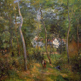 卡米耶·毕沙罗(Camille Pissarro)高清作品:The Backwoods of lHermitage, Pontoise