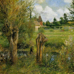 卡米耶·毕沙罗(Camille Pissarro)高清作品:The Banks of the Epte at Eragny