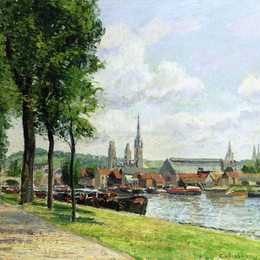 卡米耶·毕沙罗(Camille Pissarro)高清作品:The Cours la Riene, The Notre Dame Cathedral, Rouen