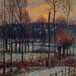 卡米耶·毕沙罗(Camille Pissarro)高清作品:The Effect of Snow, Sunset, Eragny