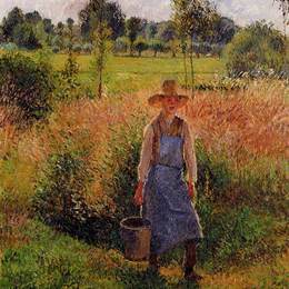 卡米耶·毕沙罗(Camille Pissarro)高清作品:The Gardener, Afternoon Sun, Eragny