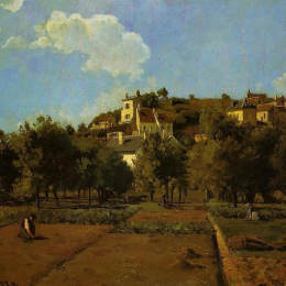 卡米耶·毕沙罗(Camille Pissarro)高清作品:The Gardens of lHermitage, Pontoise