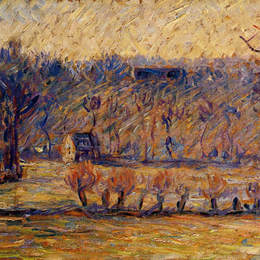 卡米耶·毕沙罗(Camille Pissarro)高清作品:The Hill at Vaches, Bazincourt