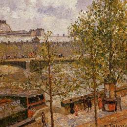 卡米耶·毕沙罗(Camille Pissarro)高清作品:The Louvre, Morning, Sun, Quai Malaquais