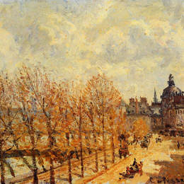 卡米耶·毕沙罗(Camille Pissarro)高清作品:The Malaquais Quay in the Morning, Sunny Weather