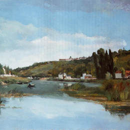 卡米耶·毕沙罗(Camille Pissarro)高清作品:The Marne at Chennevieres
