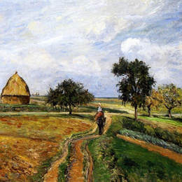 《蓬图瓦兹的老恩里路》卡米耶·毕沙罗(Camille Pissarro)高清作品欣赏