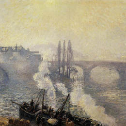 卡米耶·毕沙罗(Camille Pissarro)高清作品:The Pont Corneille, Rouen, Morning Mist