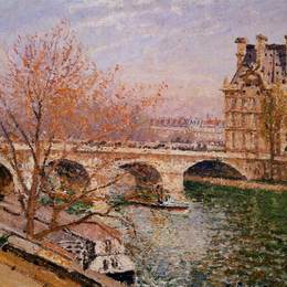 卡米耶·毕沙罗(Camille Pissarro)高清作品:The Pont Royal and the Pavillion de Flore