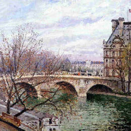 卡米耶·毕沙罗(Camille Pissarro)高清作品:The Pont Royal and the Pavillion de Flore