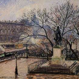 卡米耶·毕沙罗(Camille Pissarro)高清作品:The Raised Tarrace of the Pont Neuf and Statue of Henri IV