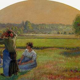 《Siesin the Fields》卡米耶·毕沙罗(Camille Pissarro)高清作品欣赏