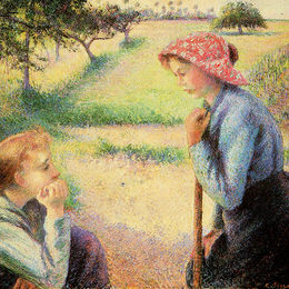《谈话》卡米耶·毕沙罗(Camille Pissarro)高清作品欣赏