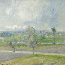 卡米耶·毕沙罗(Camille Pissarro)高清作品:Valhermeil near Oise, Rain effect