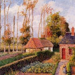 卡米耶·毕沙罗(Camille Pissarro)高清作品:Varengeville, Sunset