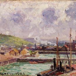 卡米耶·毕沙罗(Camille Pissarro)高清作品:View of Duquesne and Berrigny Basins in Dieppe