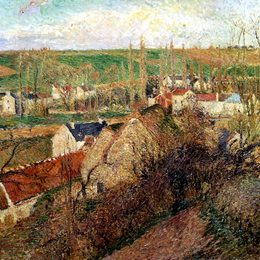 卡米耶·毕沙罗(Camille Pissarro)高清作品:View of Osny near Pontoise